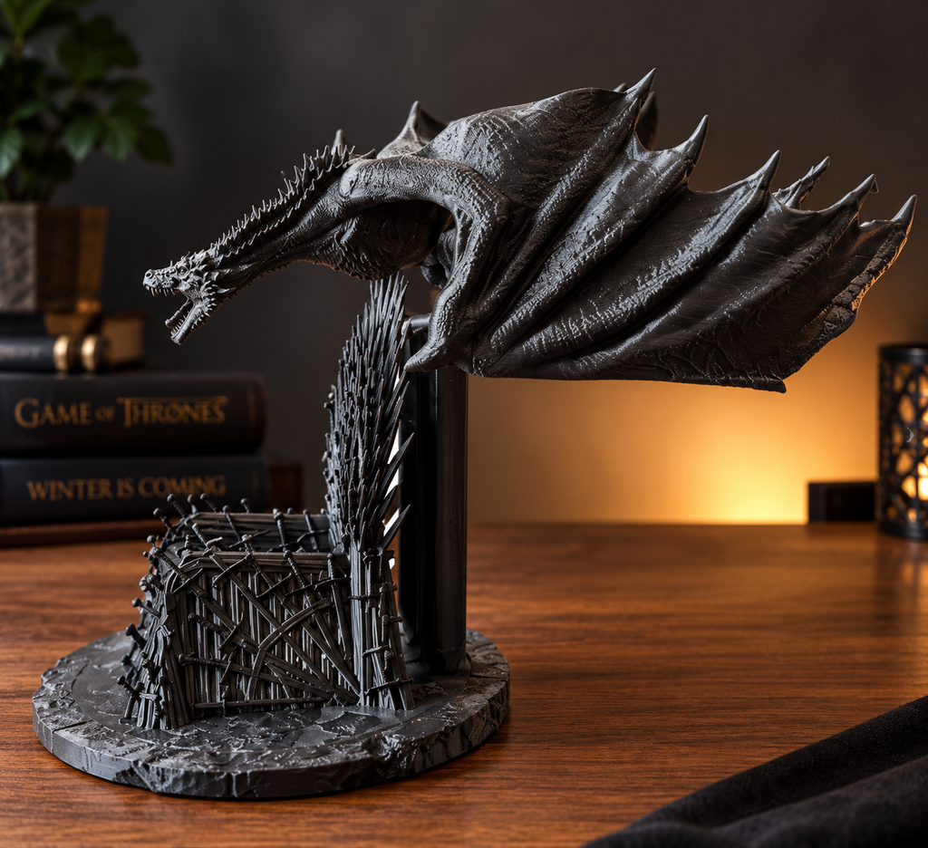 Iron Throne & Dragon – Figurine 3D
