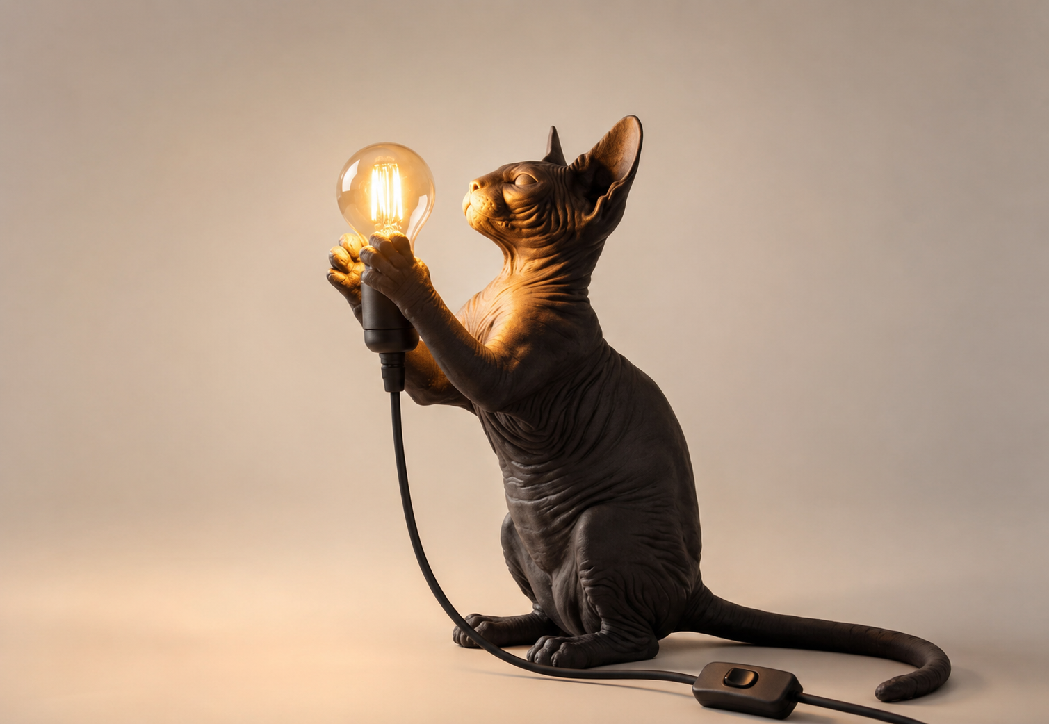 Lampe Chat Sphynx – Sculpture Lumineuse Design Impression 3D
