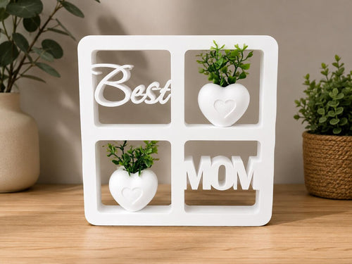 Support mural Meilleure Maman avec vases intégrés