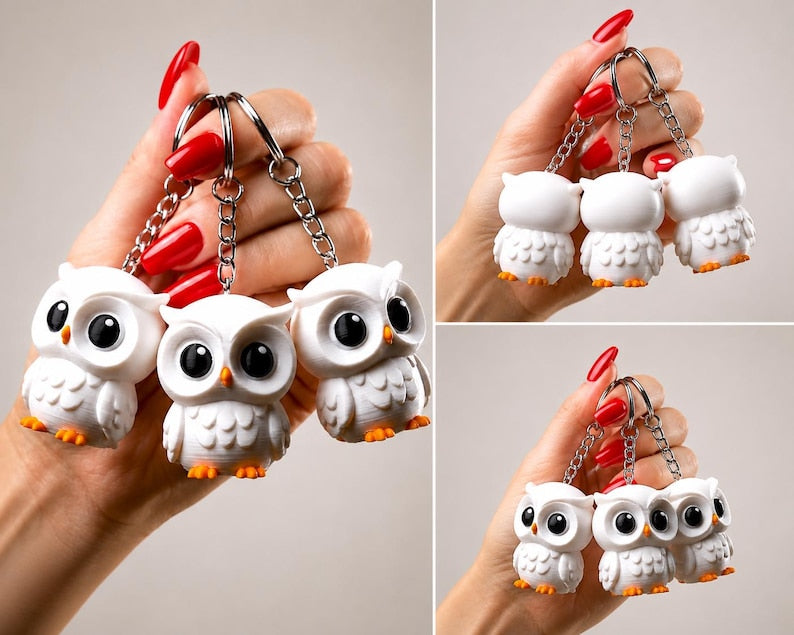 Porte-clés hibou kawaii 3D - vue 2